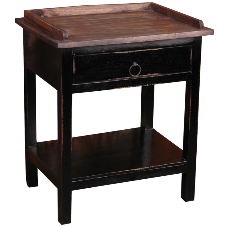 GN109 Solid Wood Tray Top End Table with Storage Wayfair Canada